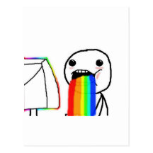 Rainbow Computer Face Guy Post Cards