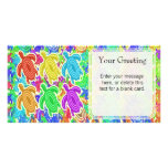 Rainbow Cutout Turtles Custom Card Photo Greeting Card