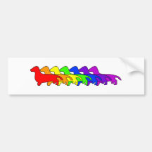 Rainbow Dachshund Bumper Sticker