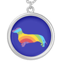 Rainbow Dachshund Necklace