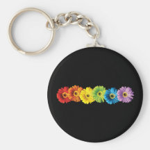 Rainbow Daisies Key Chain