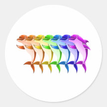 Rainbow Dolphins Sticker