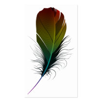 rainbow feather business cards