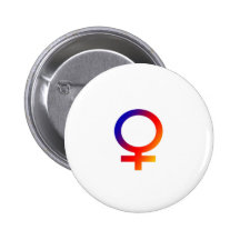 Rainbow Female Symbol Pinback Buttons