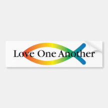 Rainbow Fish Love Bumper Sticker