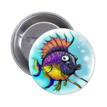 Rainbow Fish Pinback Button