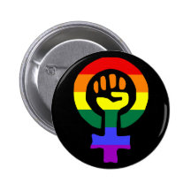 Rainbow Flag Woman Power button