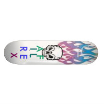 Rainbow Flame Skull Skate Board Decks