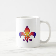 Rainbow Fleur de Lis Mugs
