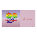 Rainbow Flower Marriage photo cards