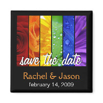 Rainbow Flowers | Save the Date Fridge Magnets