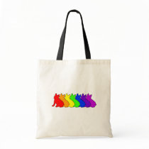 Rainbow Frenchie Tote Bags