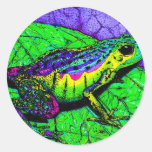 Rainbow Frogs Round Stickers