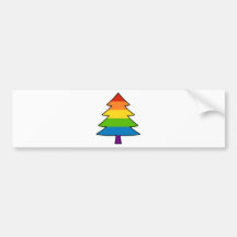 Rainbow Gay Xmas Tree Bumper Sticker