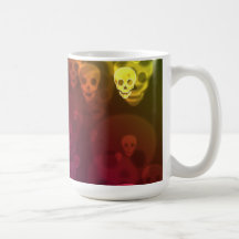Rainbow Ghostly Skulls Halloween Coffee Mug