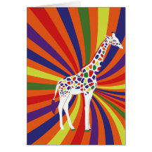 Rainbow Giraffe Art Cards