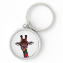 Rainbow Giraffe Keychain