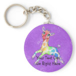 Rainbow Giraffe Keychain