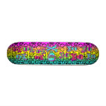 Rainbow Giraffe Print with Skulls skateboards