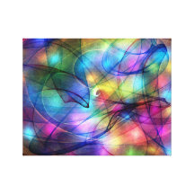 rainbow glowing lights canvas prints