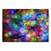 rainbow glowing lights card