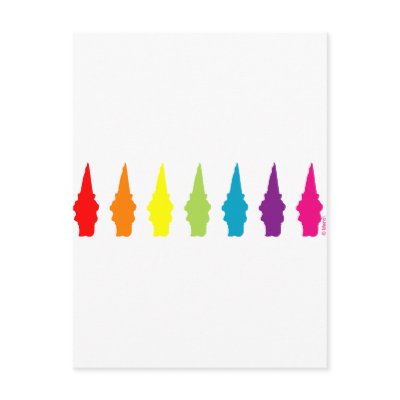 Rainbow Gnomes Post Card by MendiSue