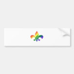Rainbow Gradient Fleur de Lis Bumper Stickers