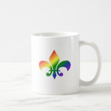 Rainbow Gradient Fleur de Lis Mug