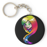Rainbow Hair Fairy Black keychains