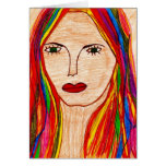 Rainbow Hair Girl Greeting Card