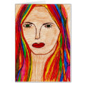Rainbow Hair Girl cards