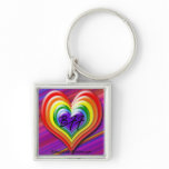 Rainbow Heart bff Keychains