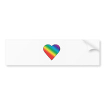 Rainbow heart bumper sticker