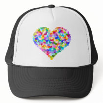 Rainbow Heart Confetti Trucker Hat