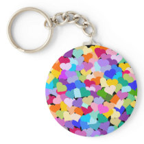 Rainbow Heart Confetti Keychain