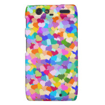 Rainbow Heart Confetti Motorola Droid RAZR Case