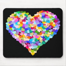 Rainbow Heart Confetti Mouse Mats