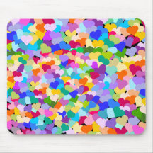 Rainbow Heart Confetti Mousemats