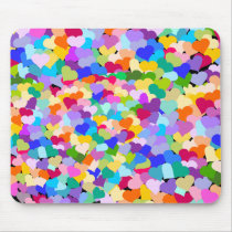 Rainbow Heart Confetti Mousemats