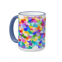 Rainbow Heart Confetti Mugs