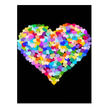 Rainbow Heart Confetti Post Card