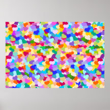 Rainbow Heart Confetti Print