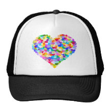 Rainbow Heart Confetti Trucker Hat