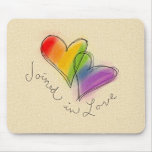 Rainbow Heart Joined in Love Mouse Mats