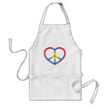 Rainbow Heart, Love, Peace Sign aprons