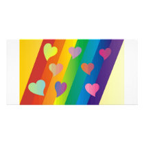 Rainbow heart photo greeting card