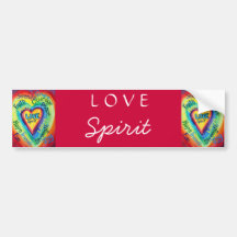 Rainbow Heart Spirit Words Bumper Sticker