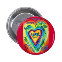 Rainbow Heart Spirit Words Button