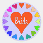 Rainbow Hearts Bride Sticker