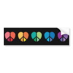 Rainbow HEARTS Bumper sticker bumper stickers